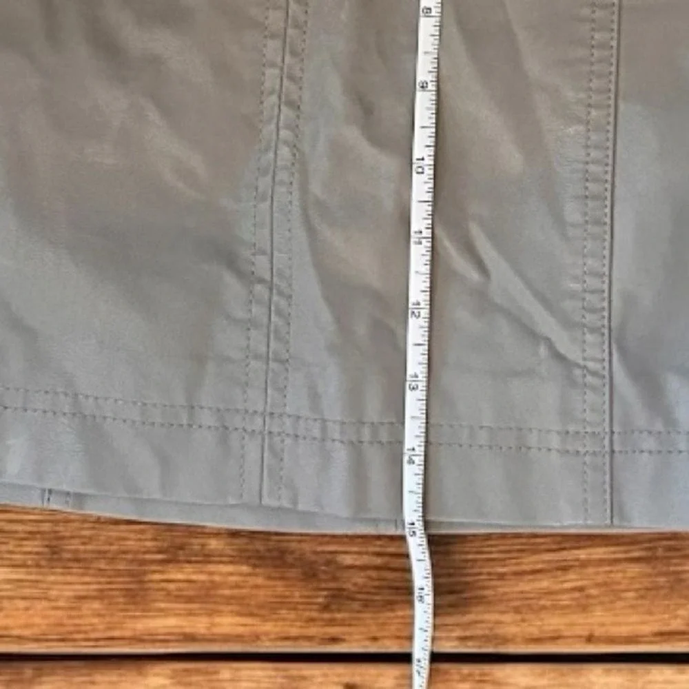 Free People Modern Femme Vegan Leather Skirt‎ 2 Taupe Neutral Minimalist Clean
